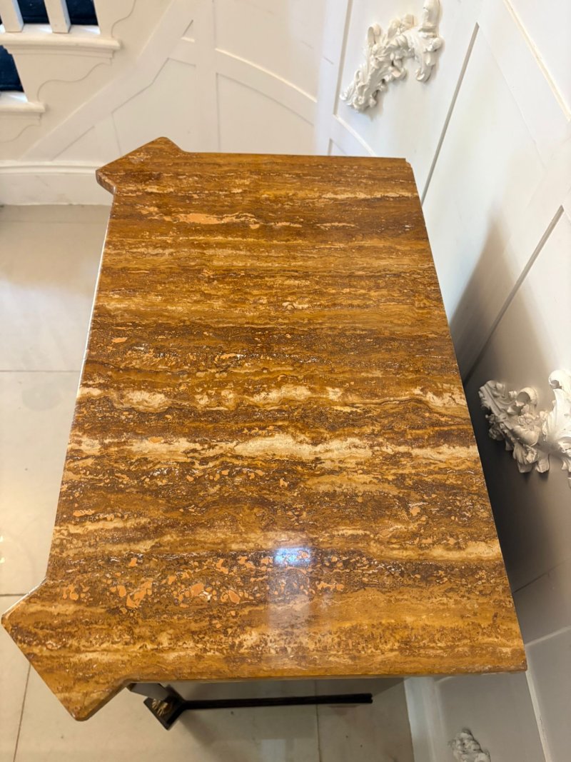 Antique 19th Century French Quality Figured Mahogany Marble Top Side Cabinet - Image 11